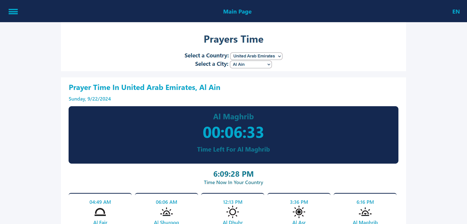 Prayers Time